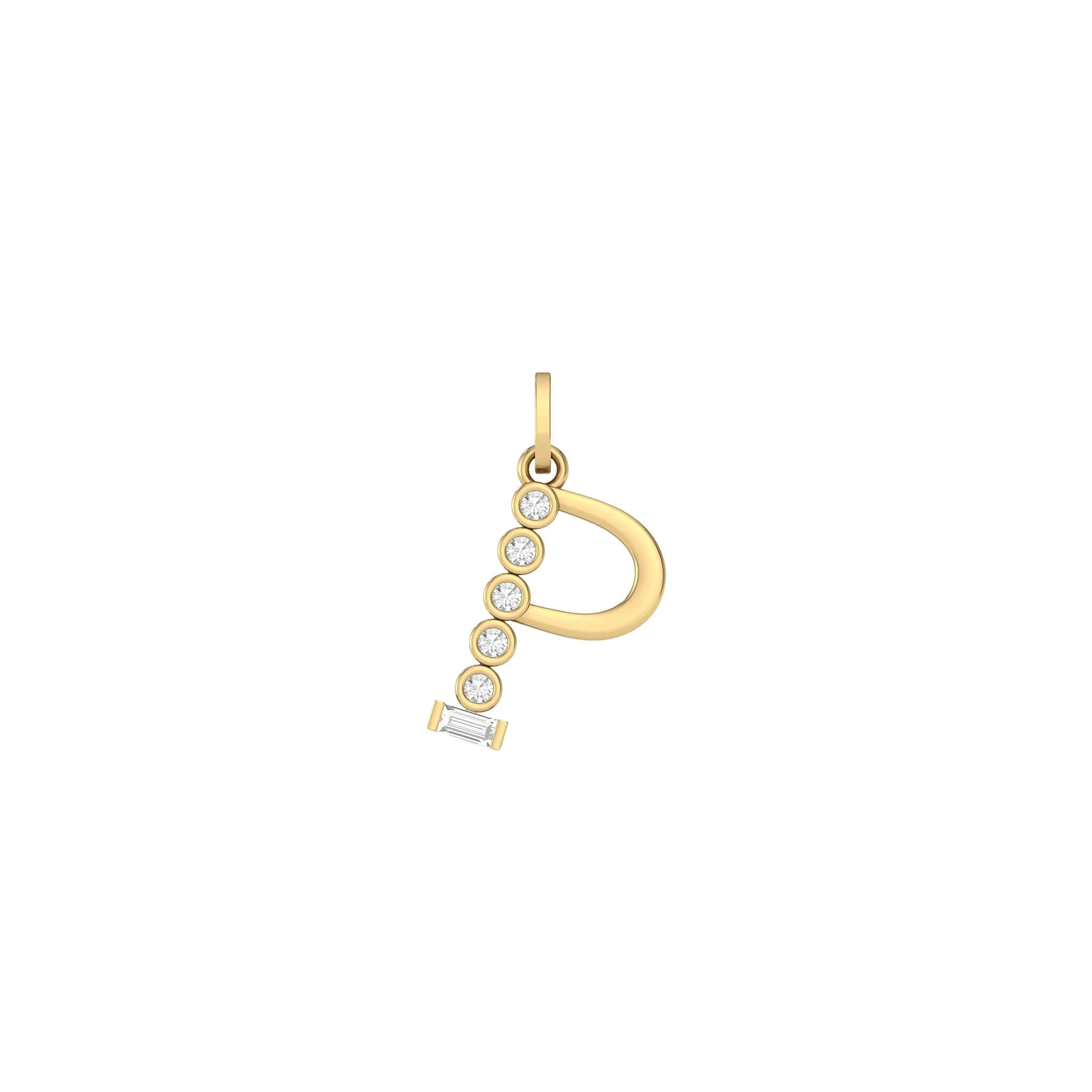 Diamond Initial Pendants in 18K Yellow Gold