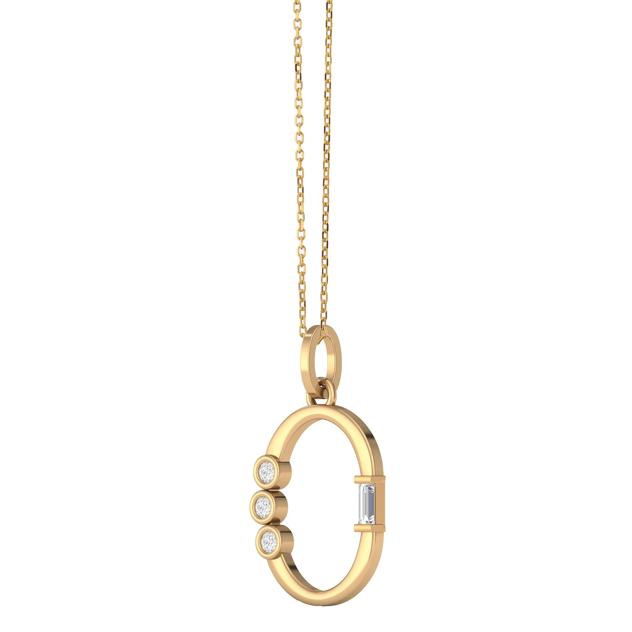 Diamond Initial Pendants in 18K Yellow Gold