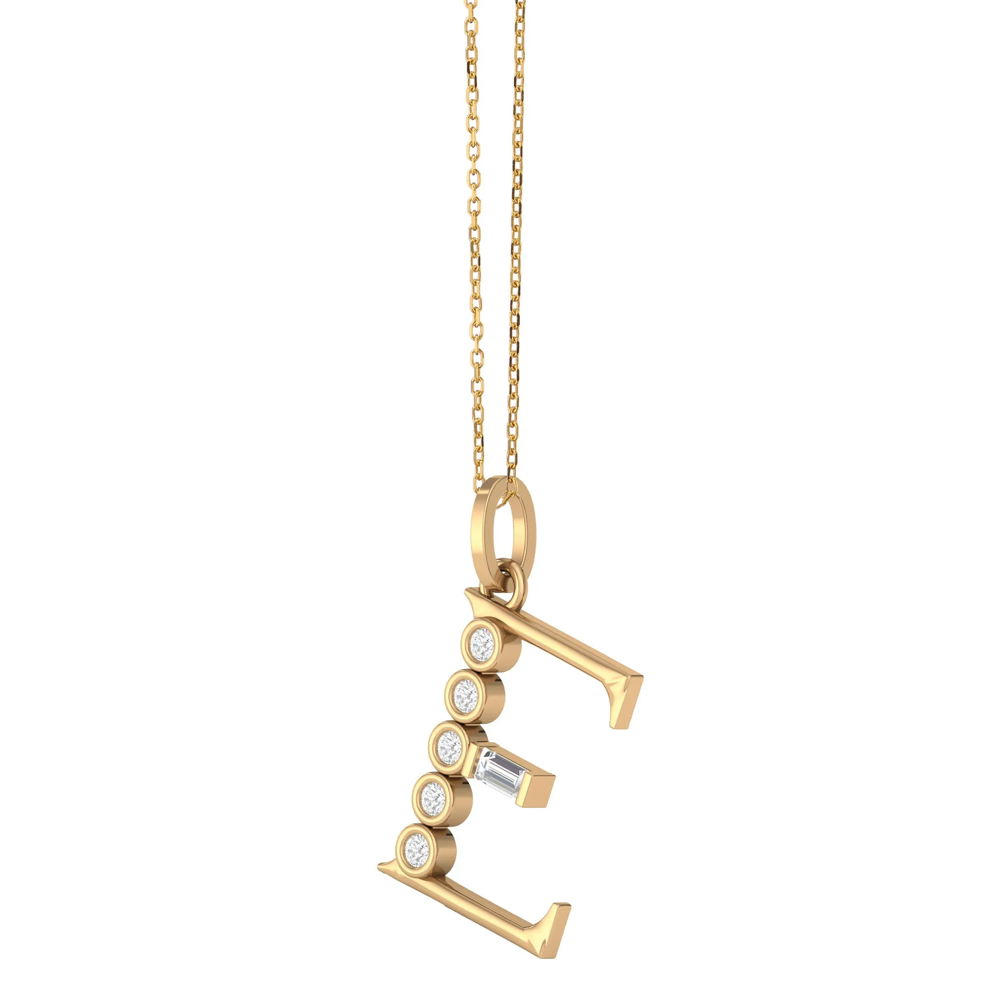 Diamond Initial Pendants in 18K Yellow Gold