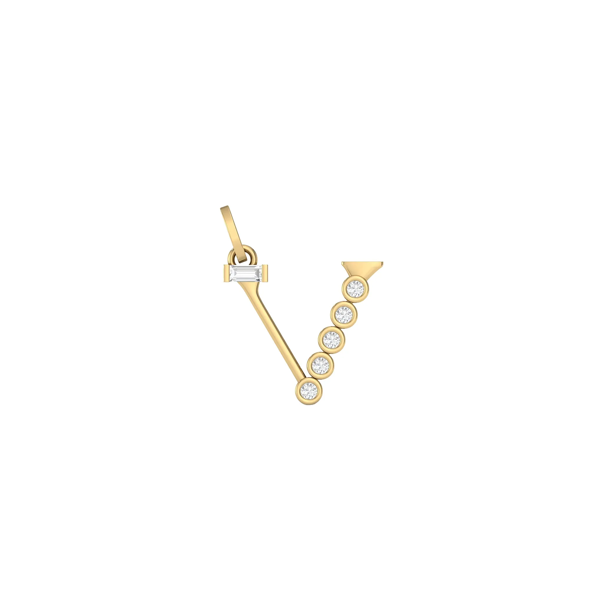 Diamond Initial Pendants in 18K Yellow Gold