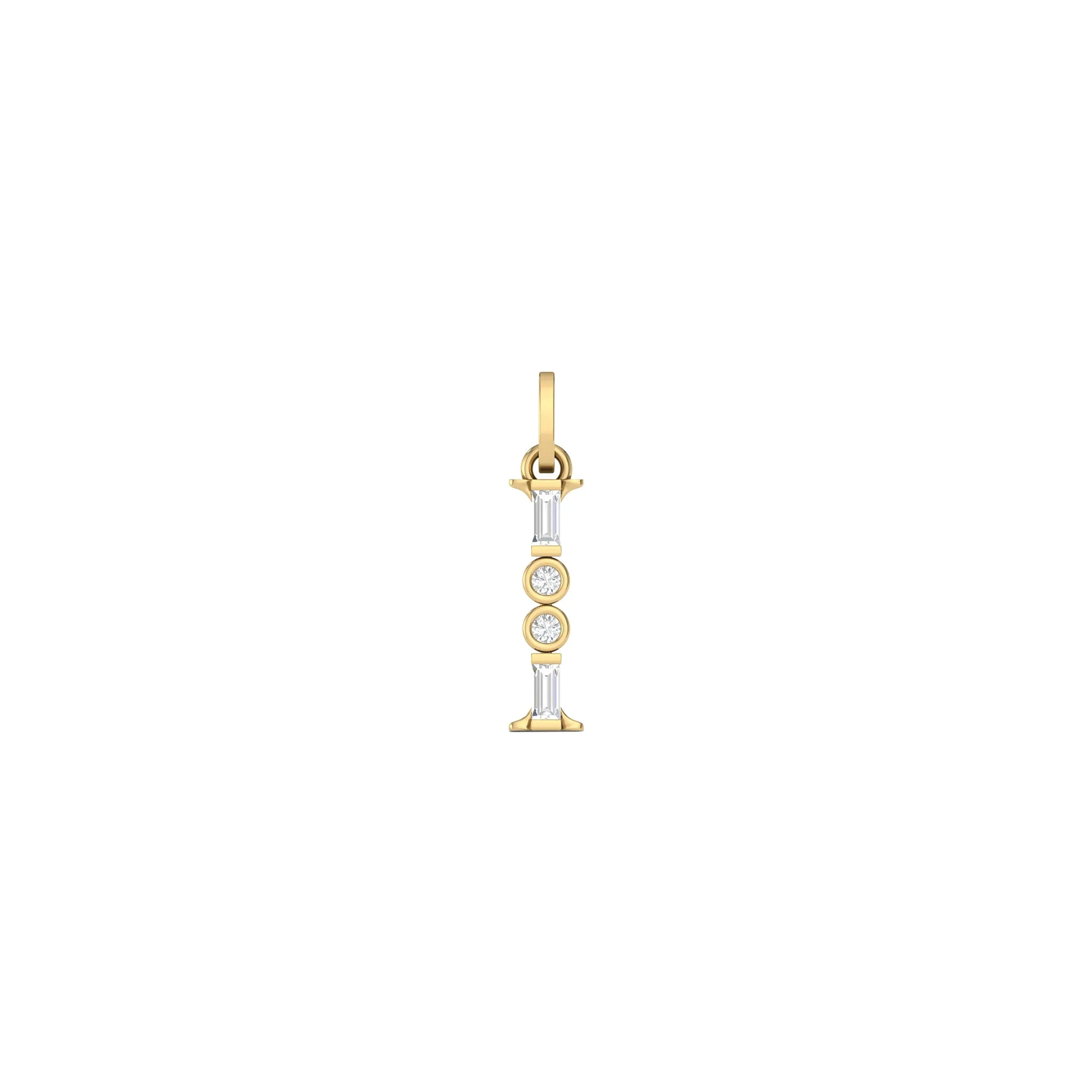 Diamond Initial Pendants in 18K Yellow Gold