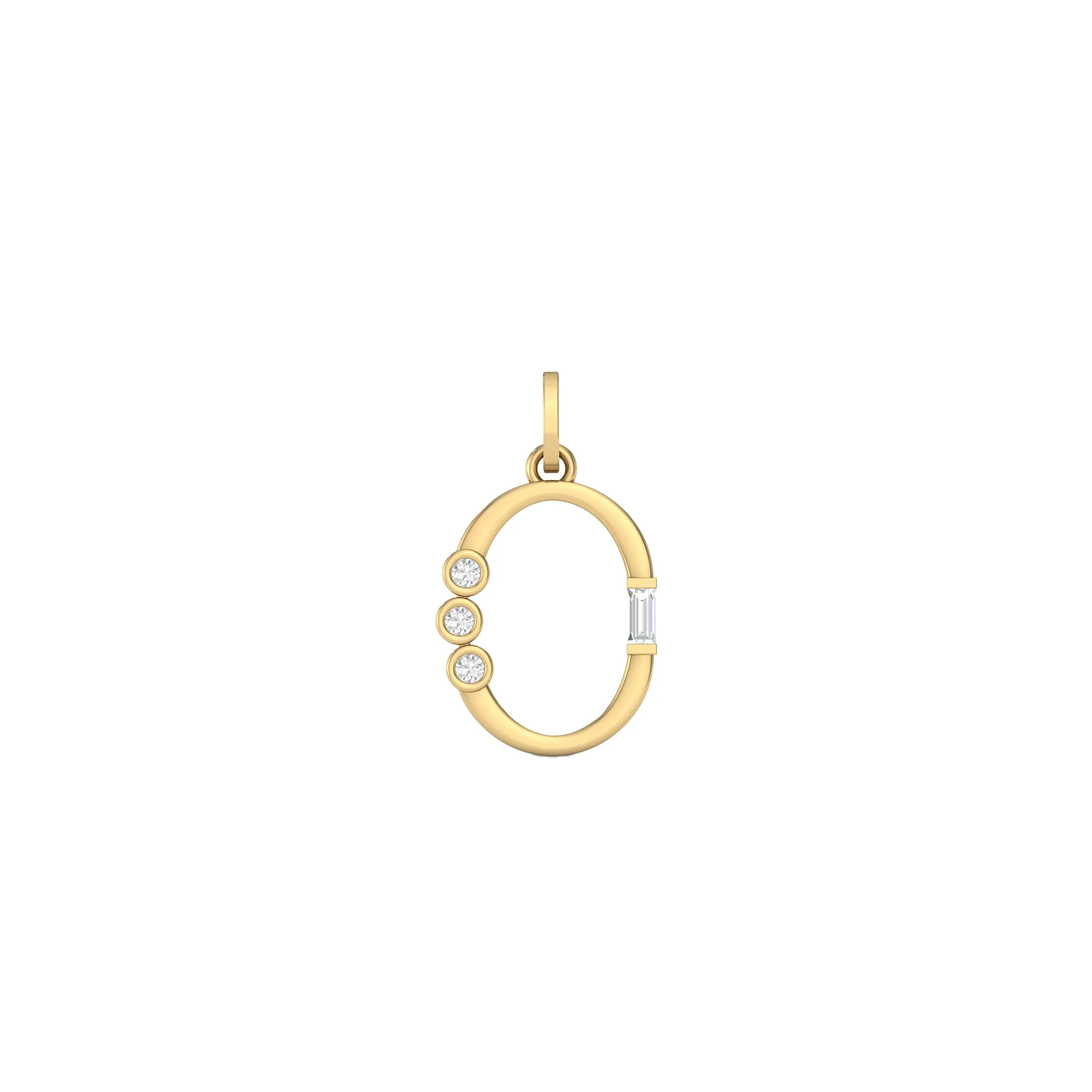 Diamond Initial Pendants in 18K Yellow Gold
