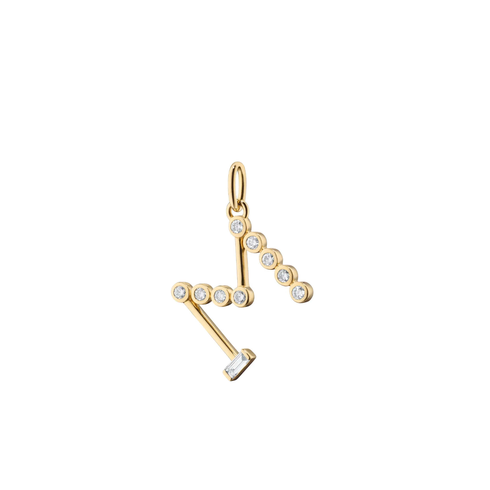 Diamond Initial Pendants in 18K Yellow Gold