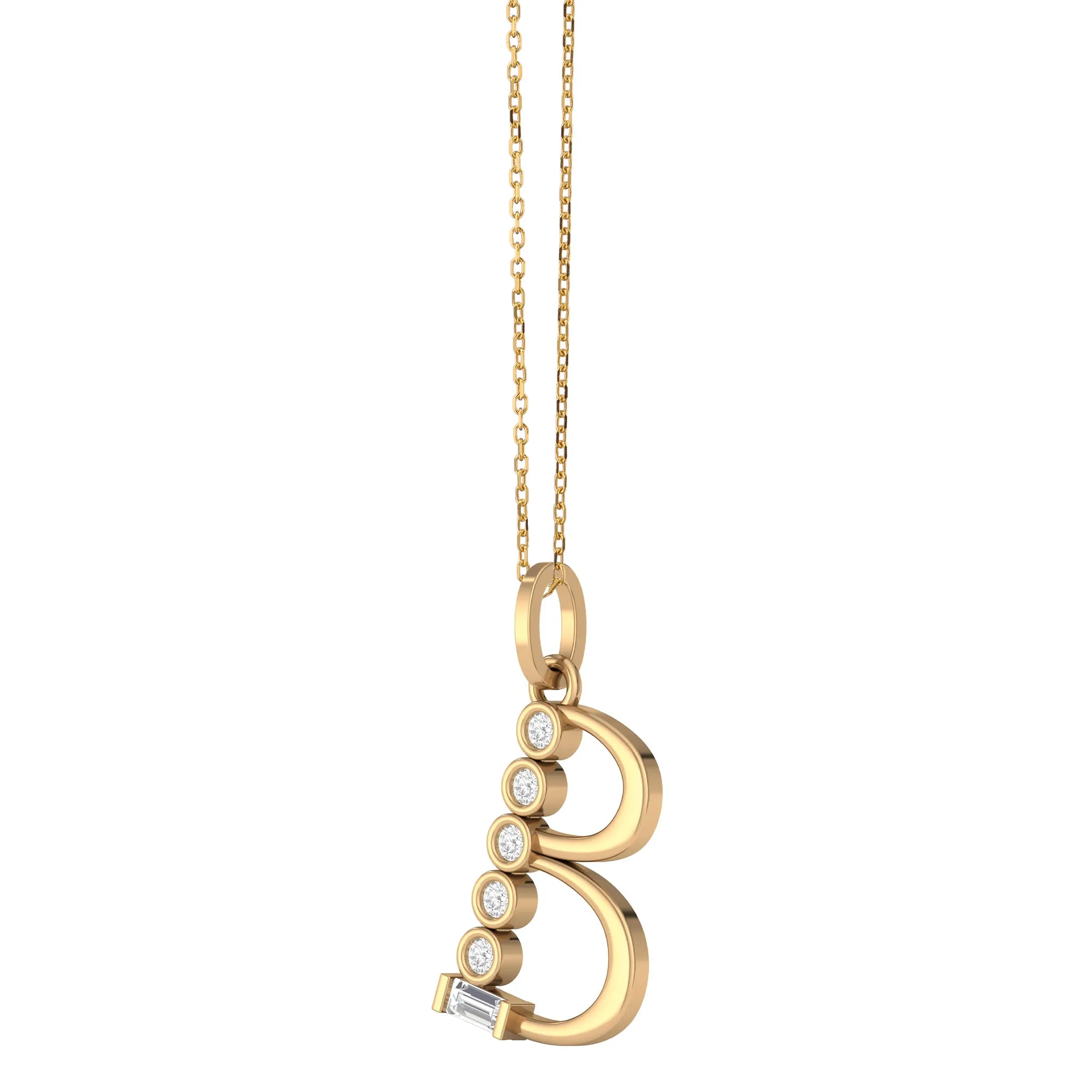 Diamond Initial Pendants in 18K Yellow Gold