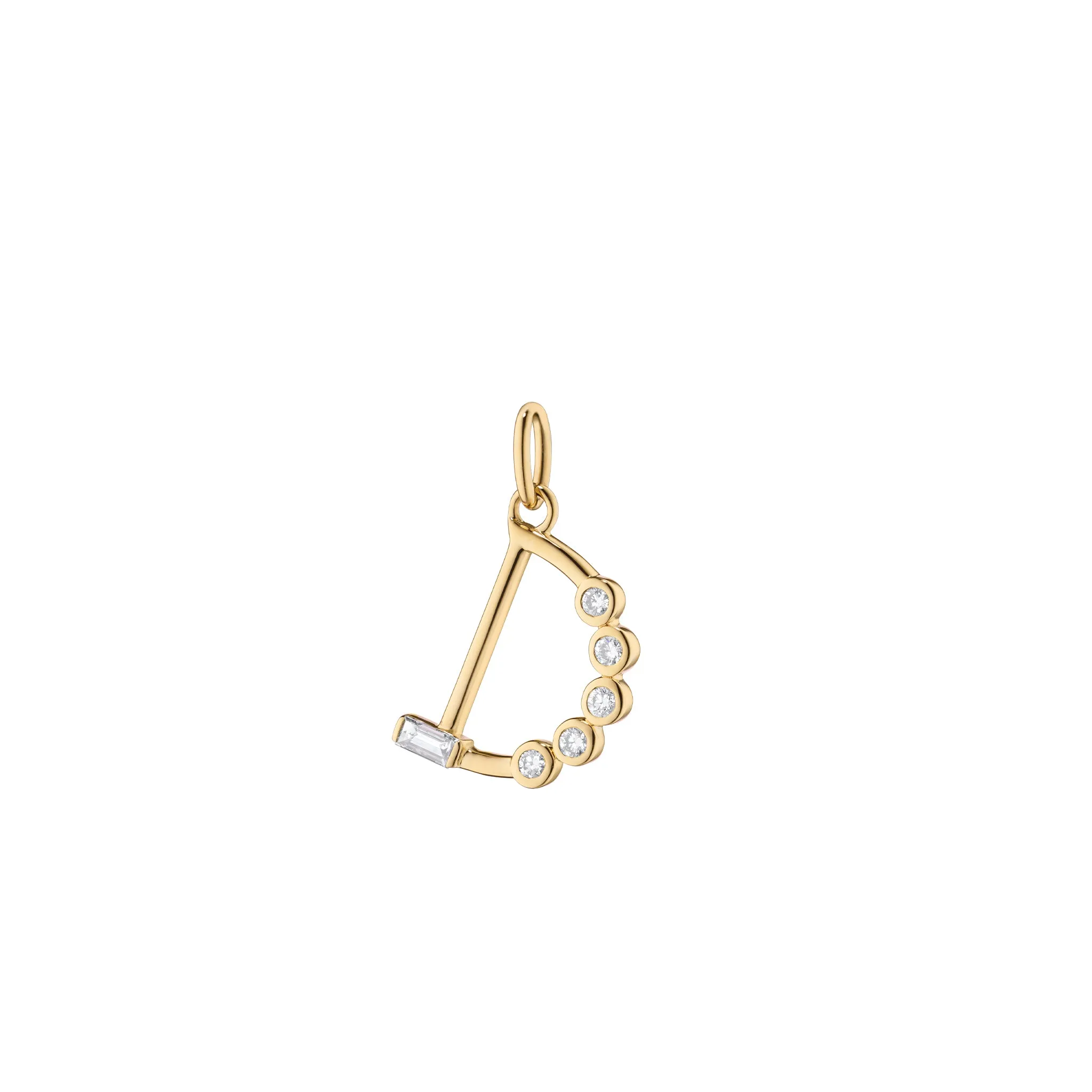 Diamond Initial Pendants in 18K Yellow Gold