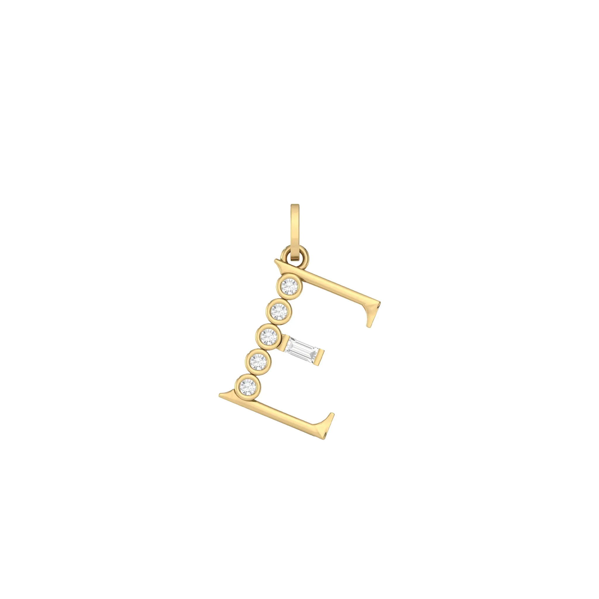 Diamond Initial Pendants in 18K Yellow Gold