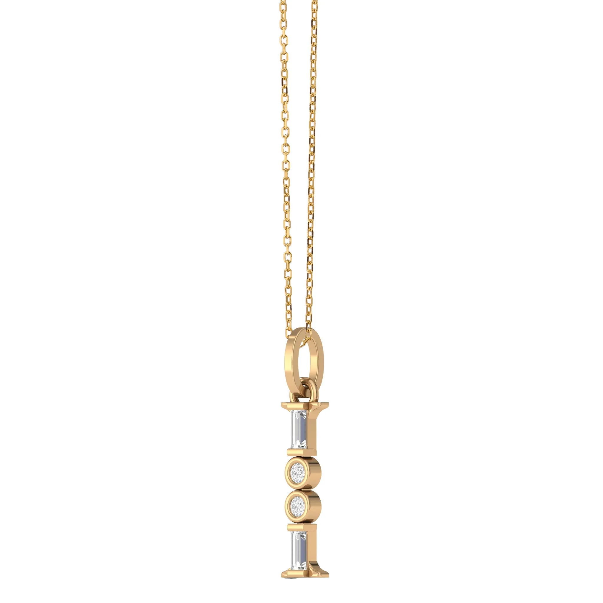 Diamond Initial Pendants in 18K Yellow Gold