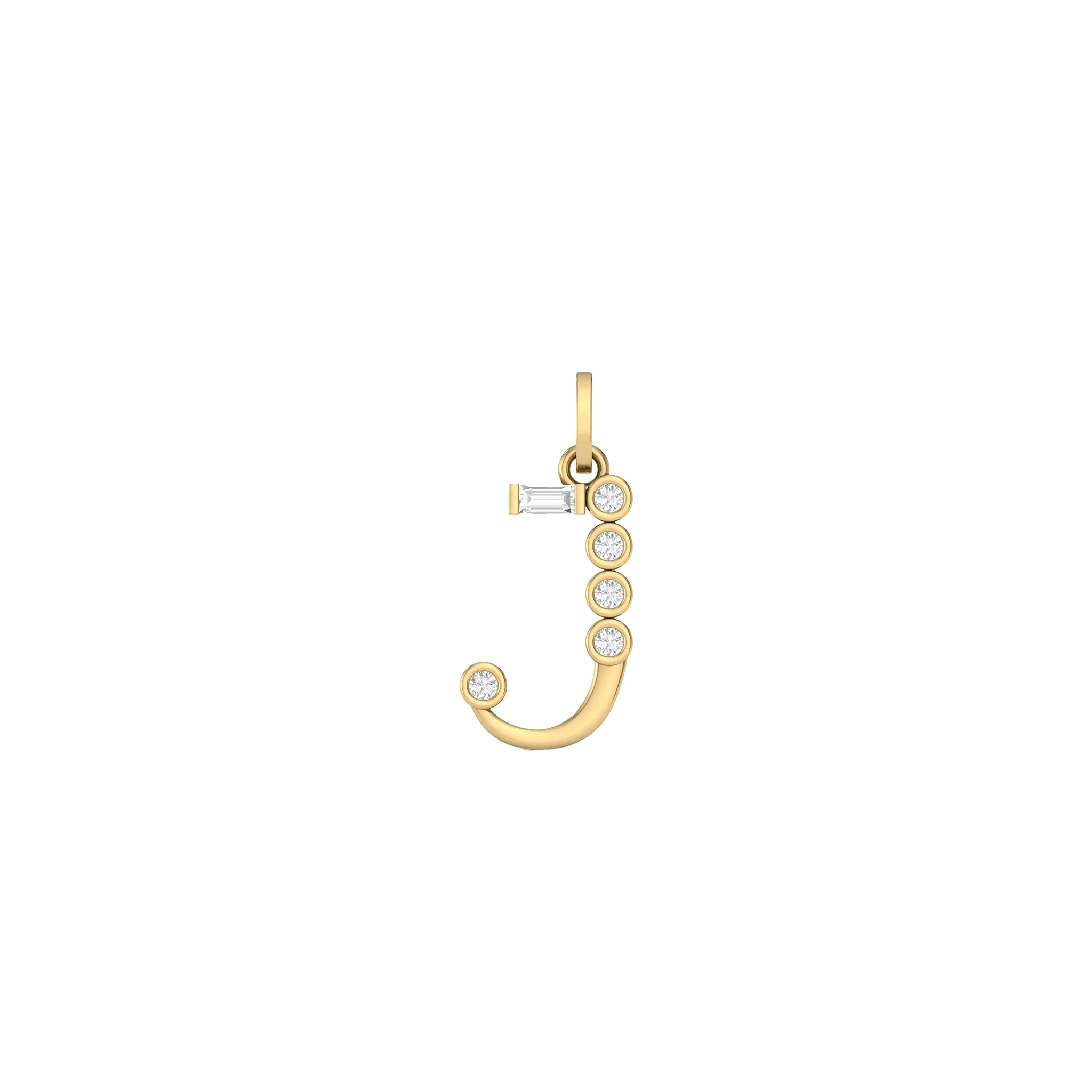 Diamond Initial Pendants in 18K Yellow Gold