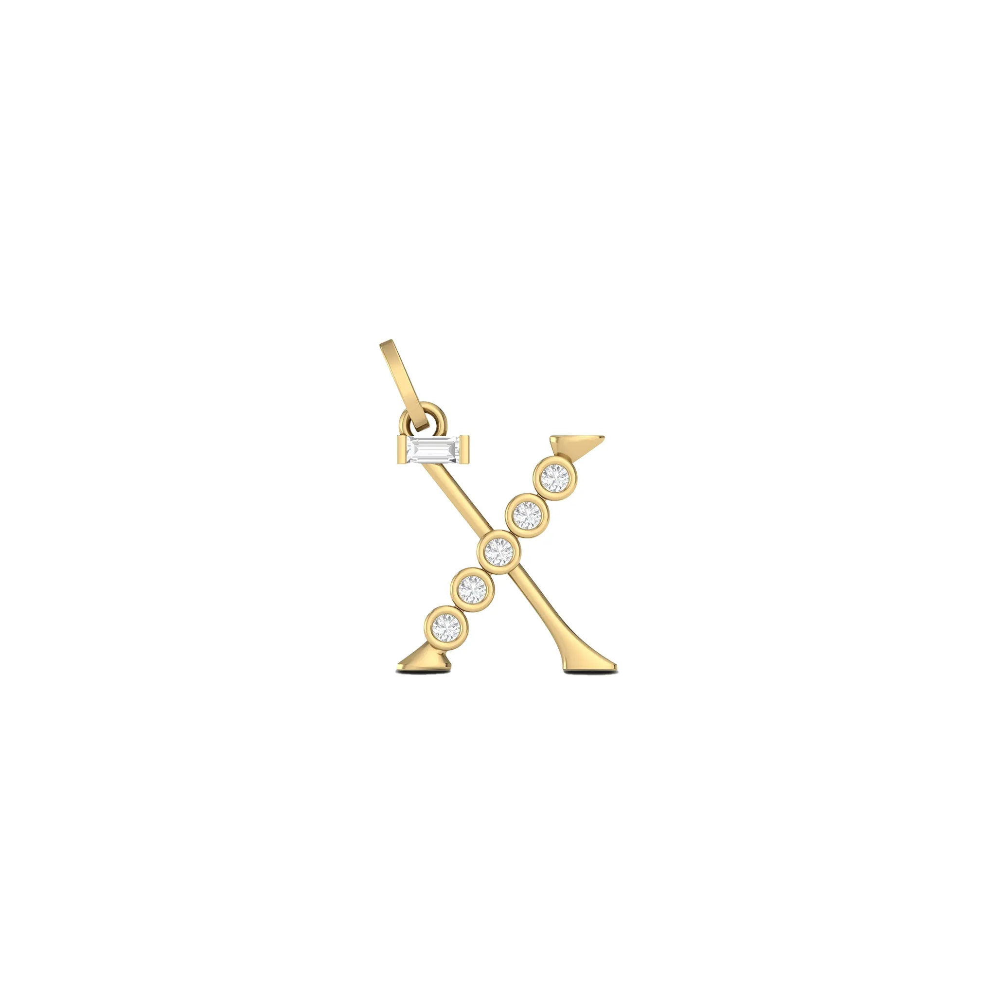 Diamond Initial Pendants in 18K Yellow Gold
