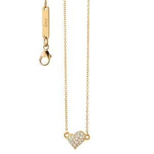 Diamond Mini Heart "Love" Necklace