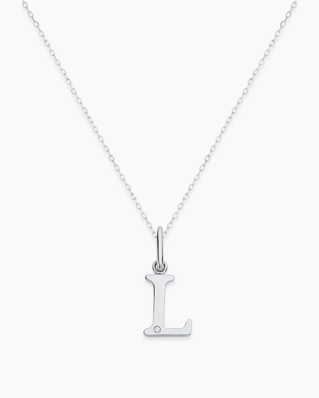 Diamond Vintage Alphabet Charm Necklace