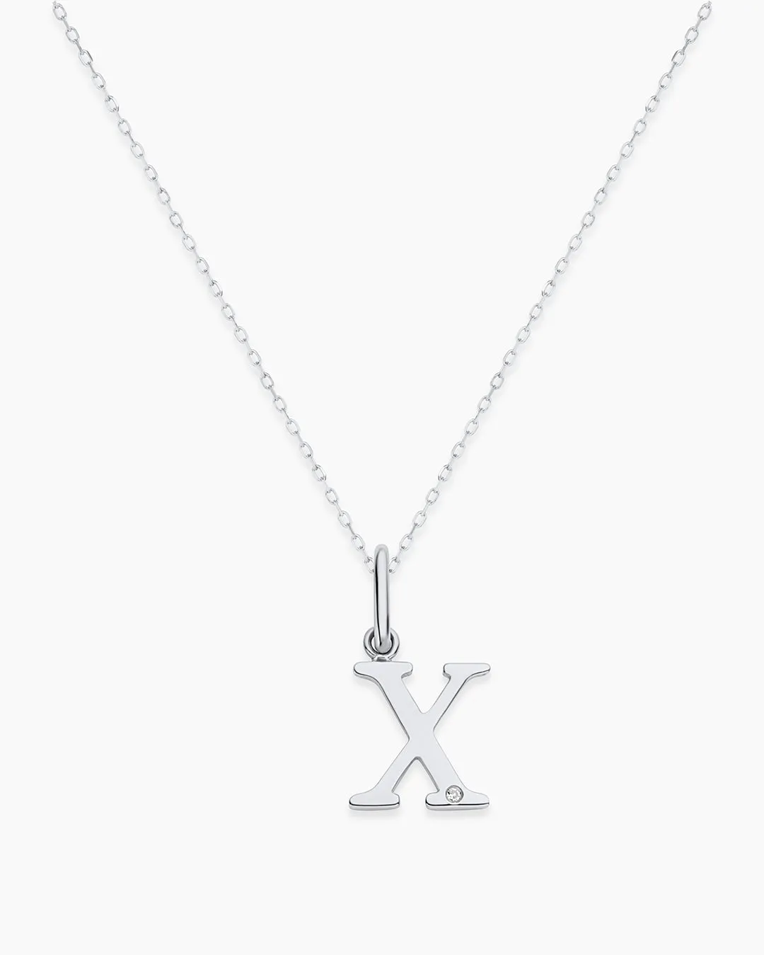 Diamond Vintage Alphabet Charm Necklace