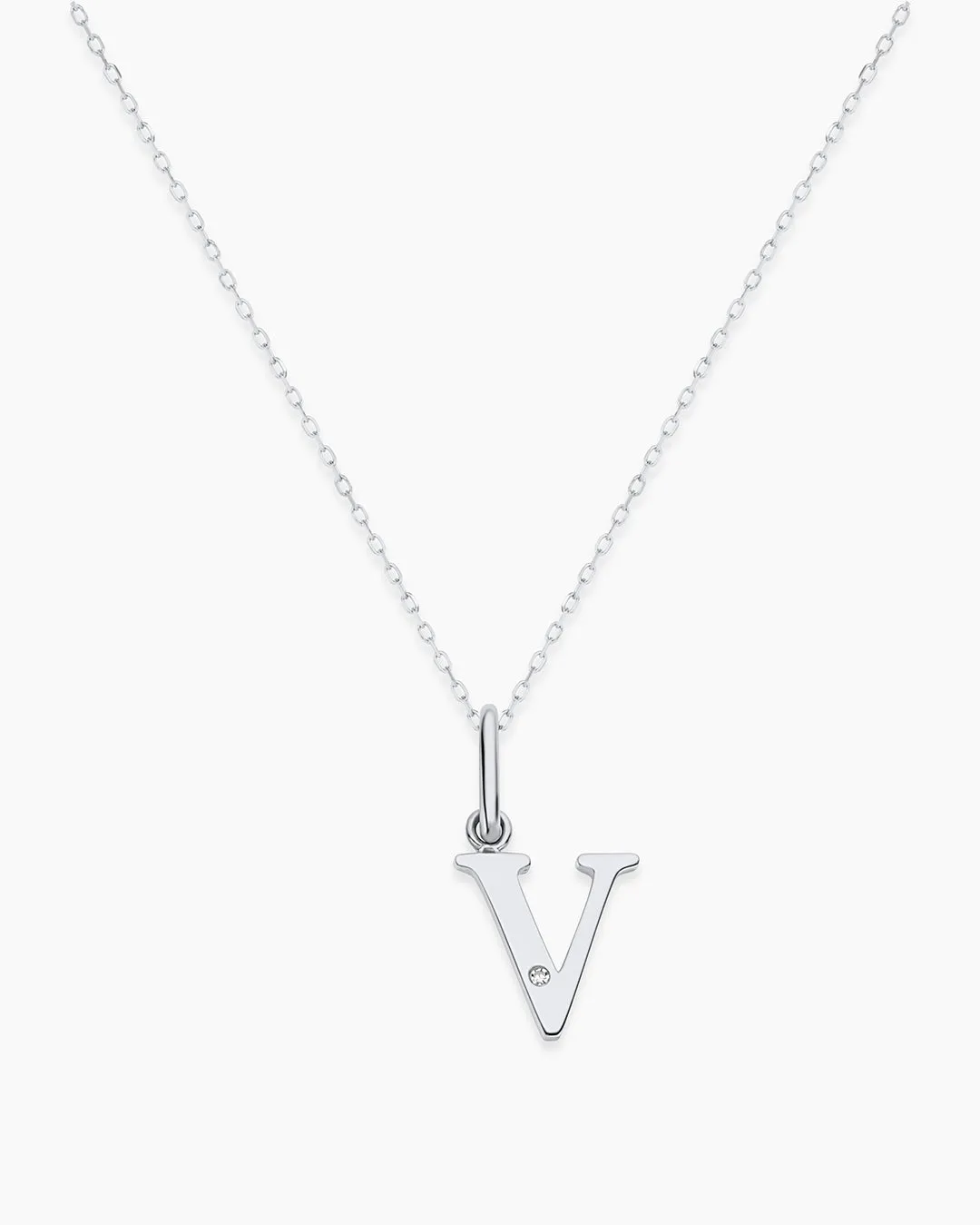 Diamond Vintage Alphabet Charm Necklace