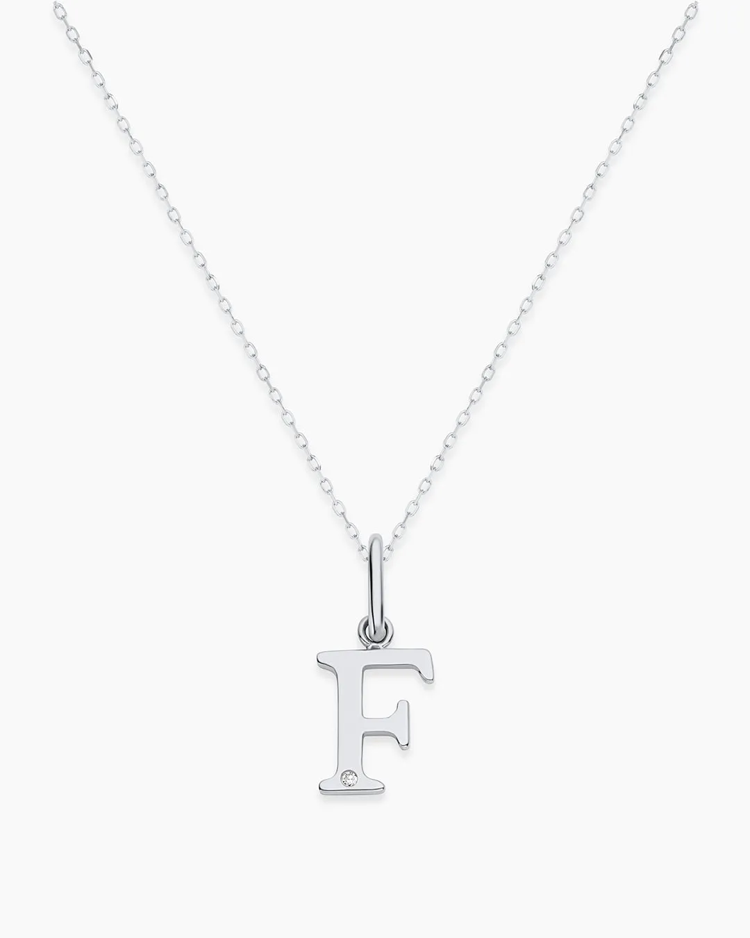 Diamond Vintage Alphabet Charm Necklace
