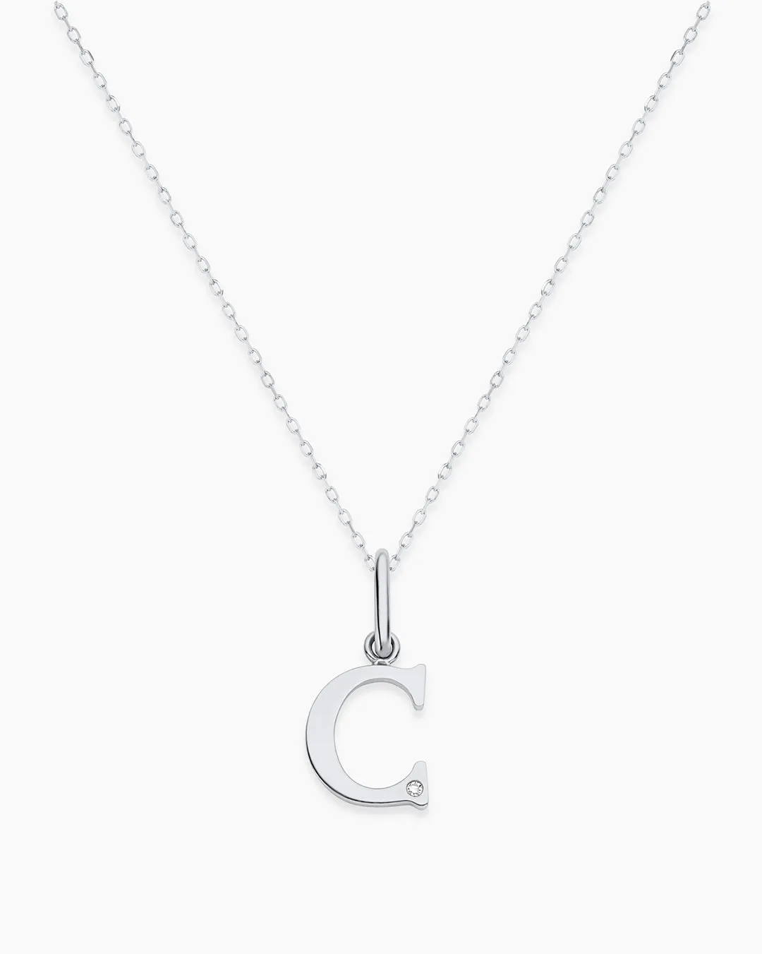 Diamond Vintage Alphabet Charm Necklace