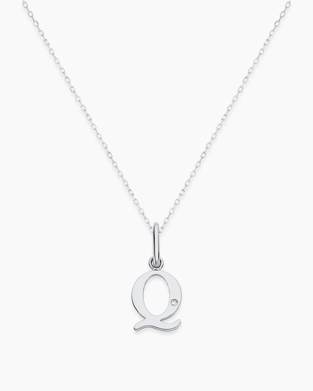 Diamond Vintage Alphabet Charm Necklace