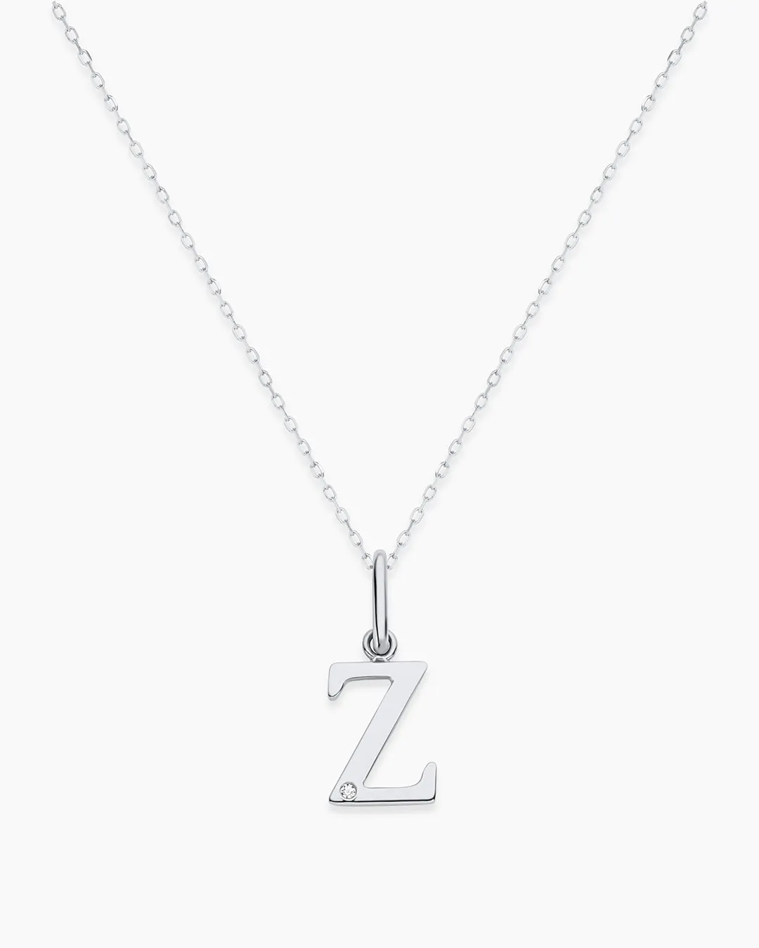 Diamond Vintage Alphabet Charm Necklace