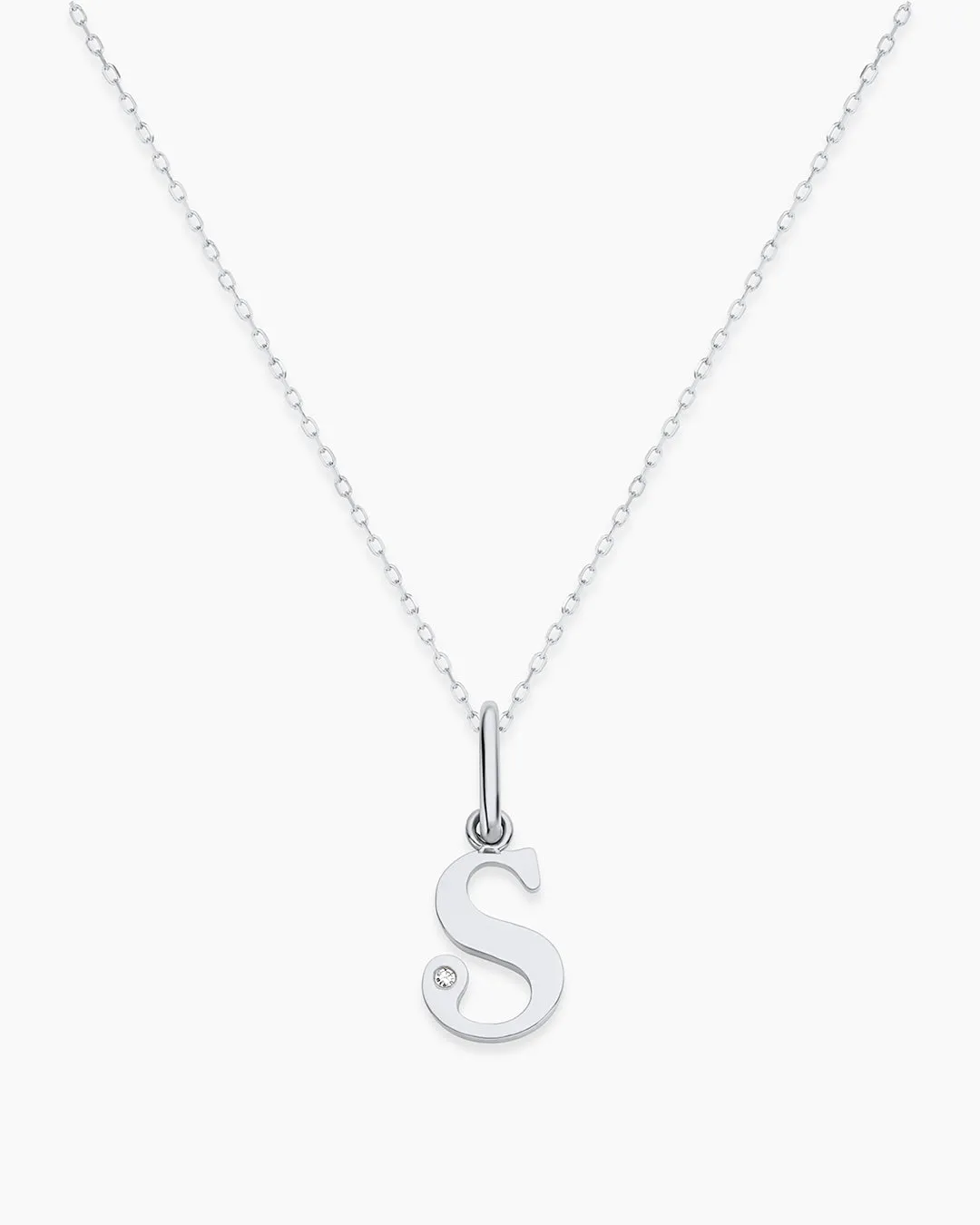 Diamond Vintage Alphabet Charm Necklace