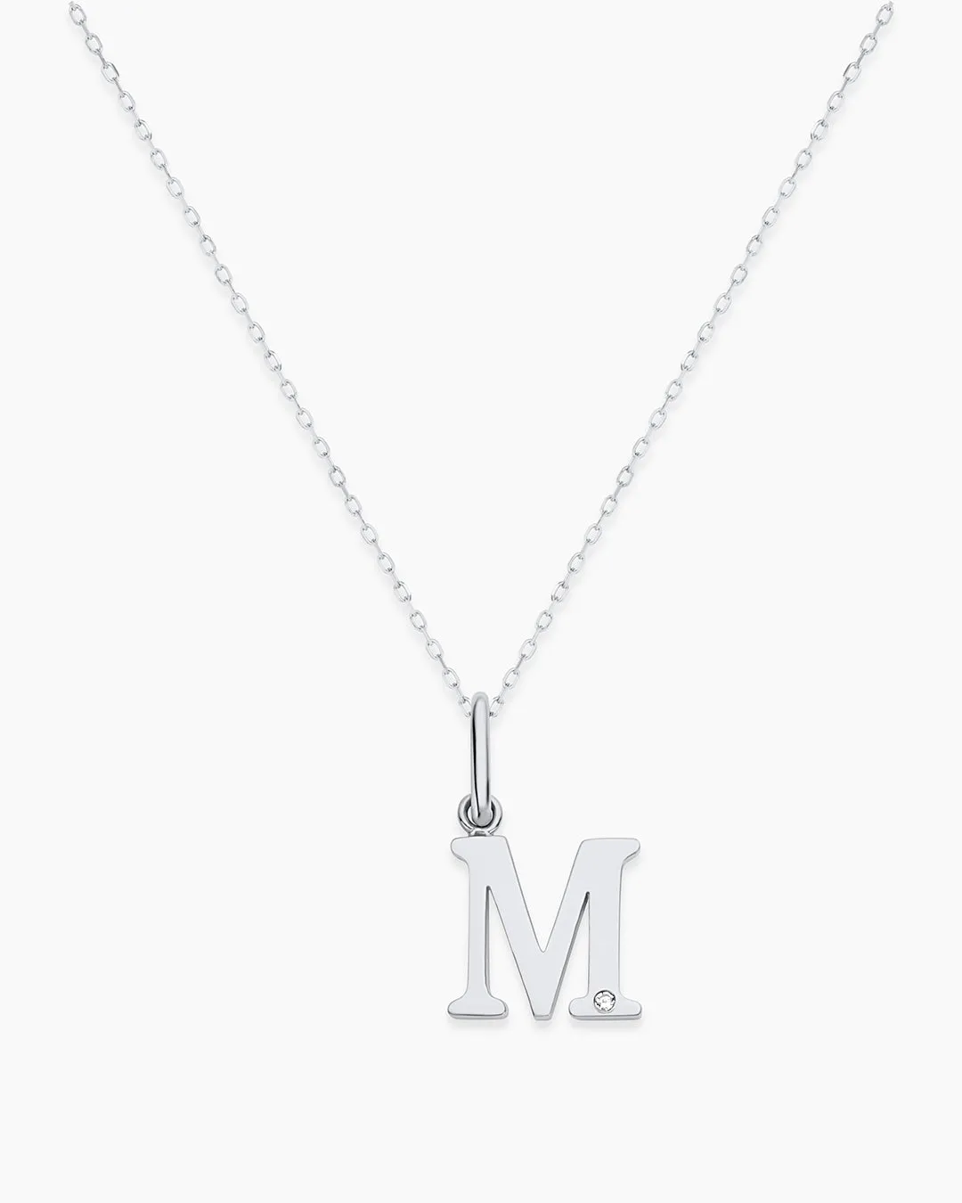 Diamond Vintage Alphabet Charm Necklace