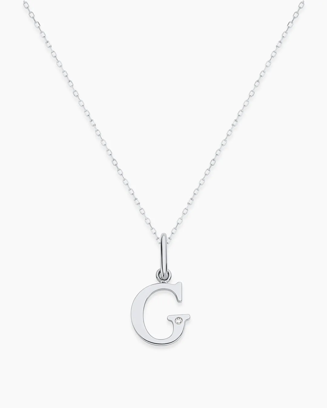 Diamond Vintage Alphabet Charm Necklace