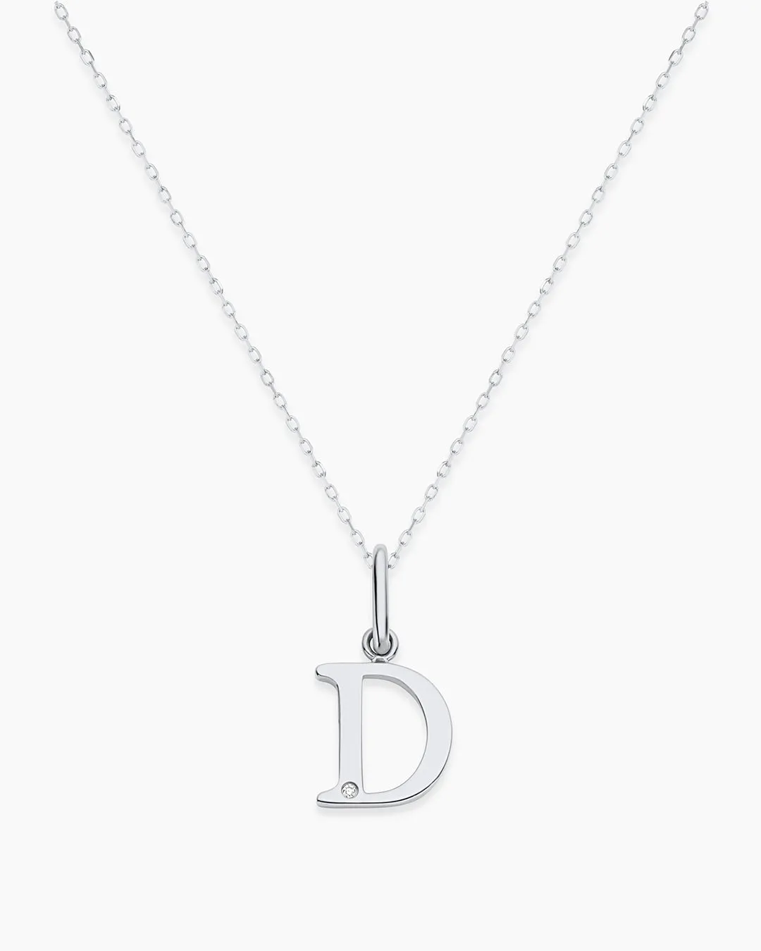 Diamond Vintage Alphabet Charm Necklace