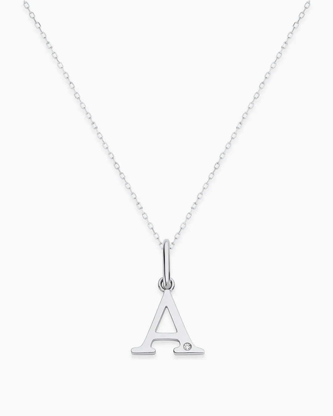 Diamond Vintage Alphabet Charm Necklace