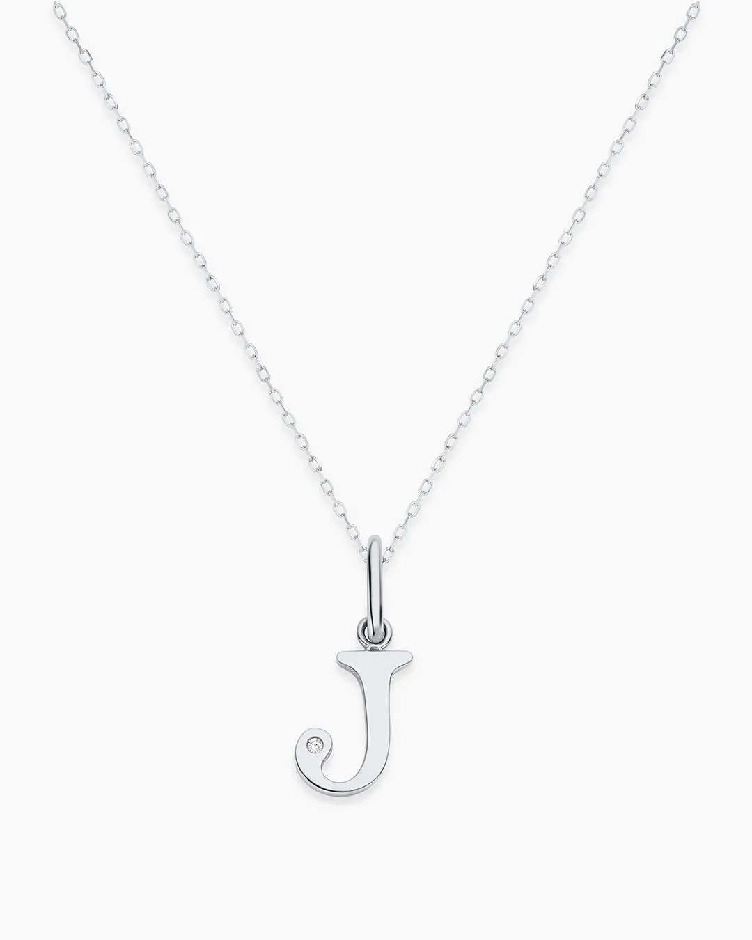 Diamond Vintage Alphabet Charm Necklace
