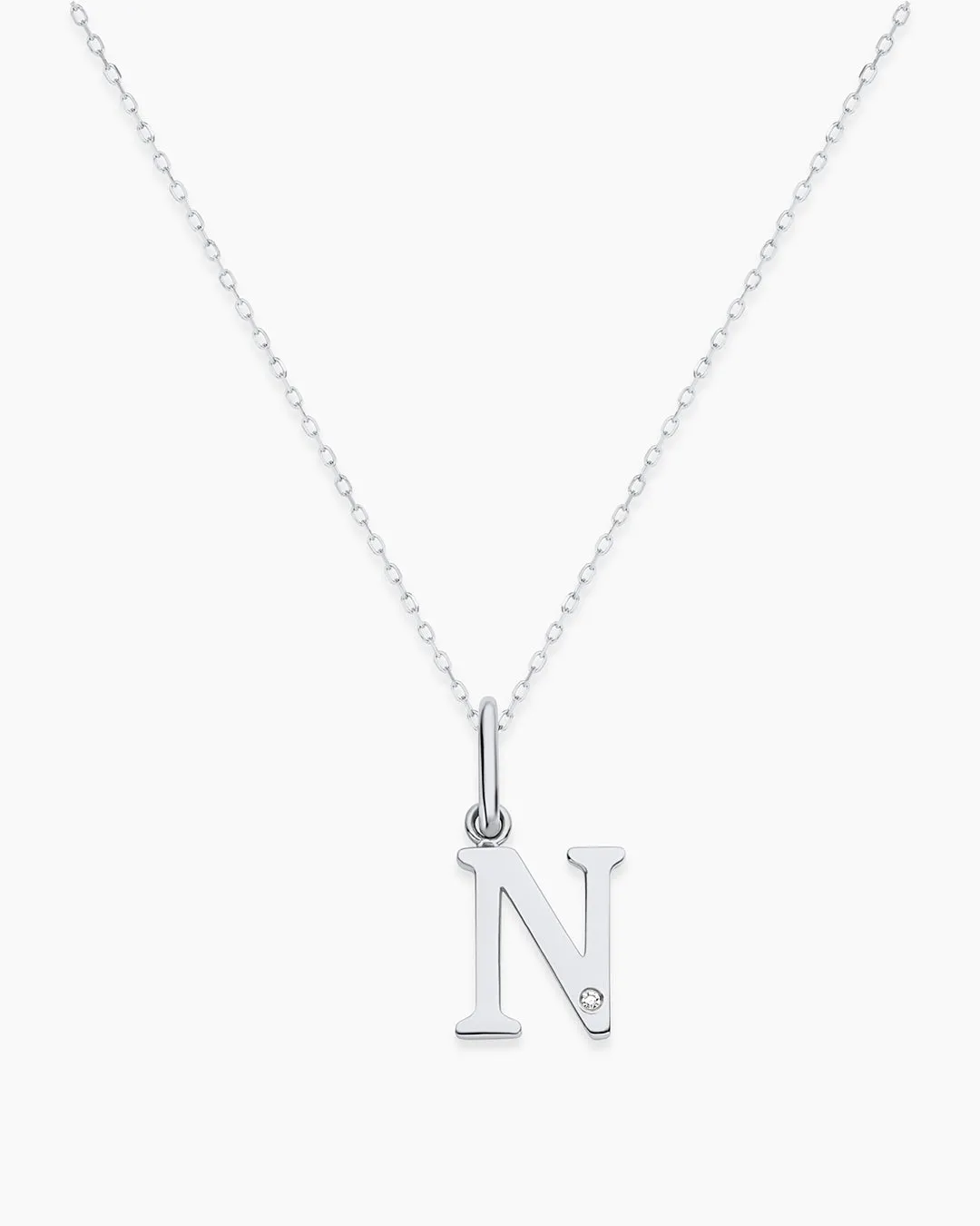 Diamond Vintage Alphabet Charm Necklace