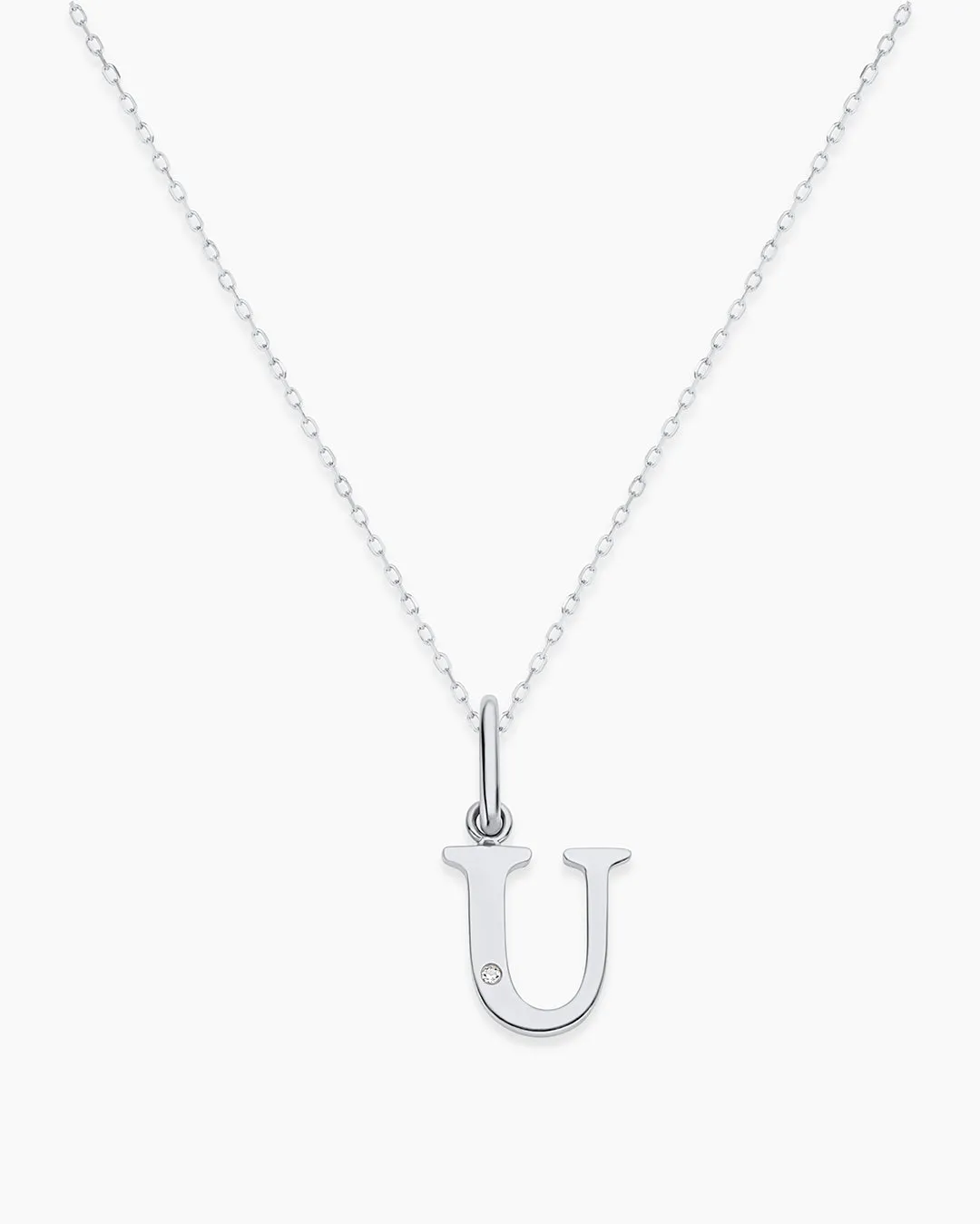 Diamond Vintage Alphabet Charm Necklace