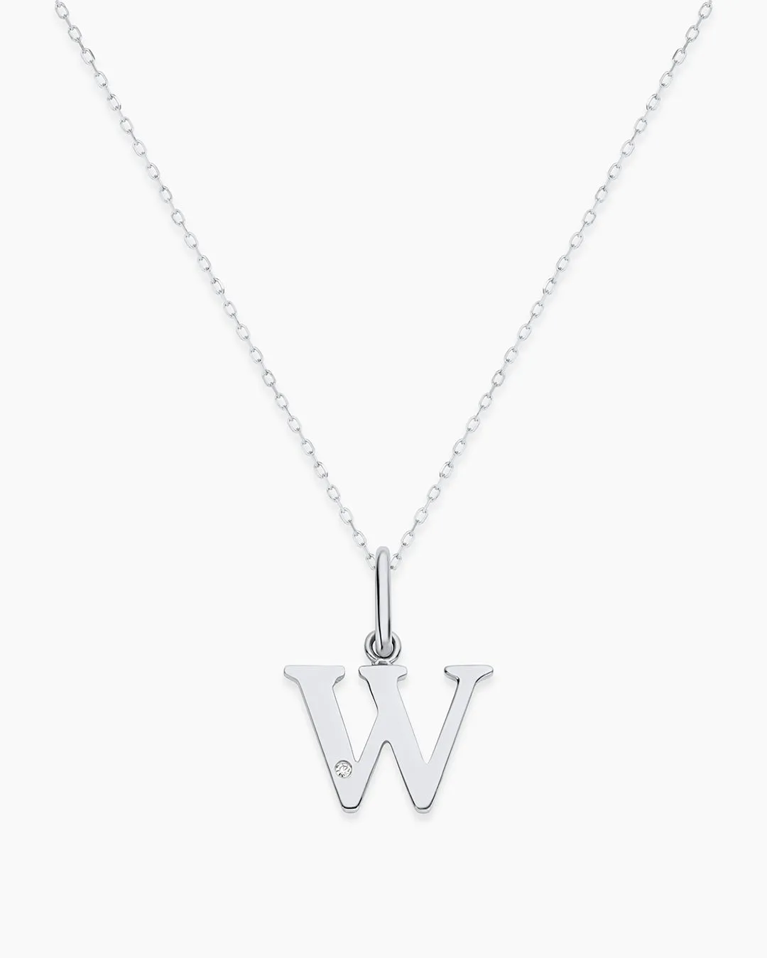 Diamond Vintage Alphabet Charm Necklace