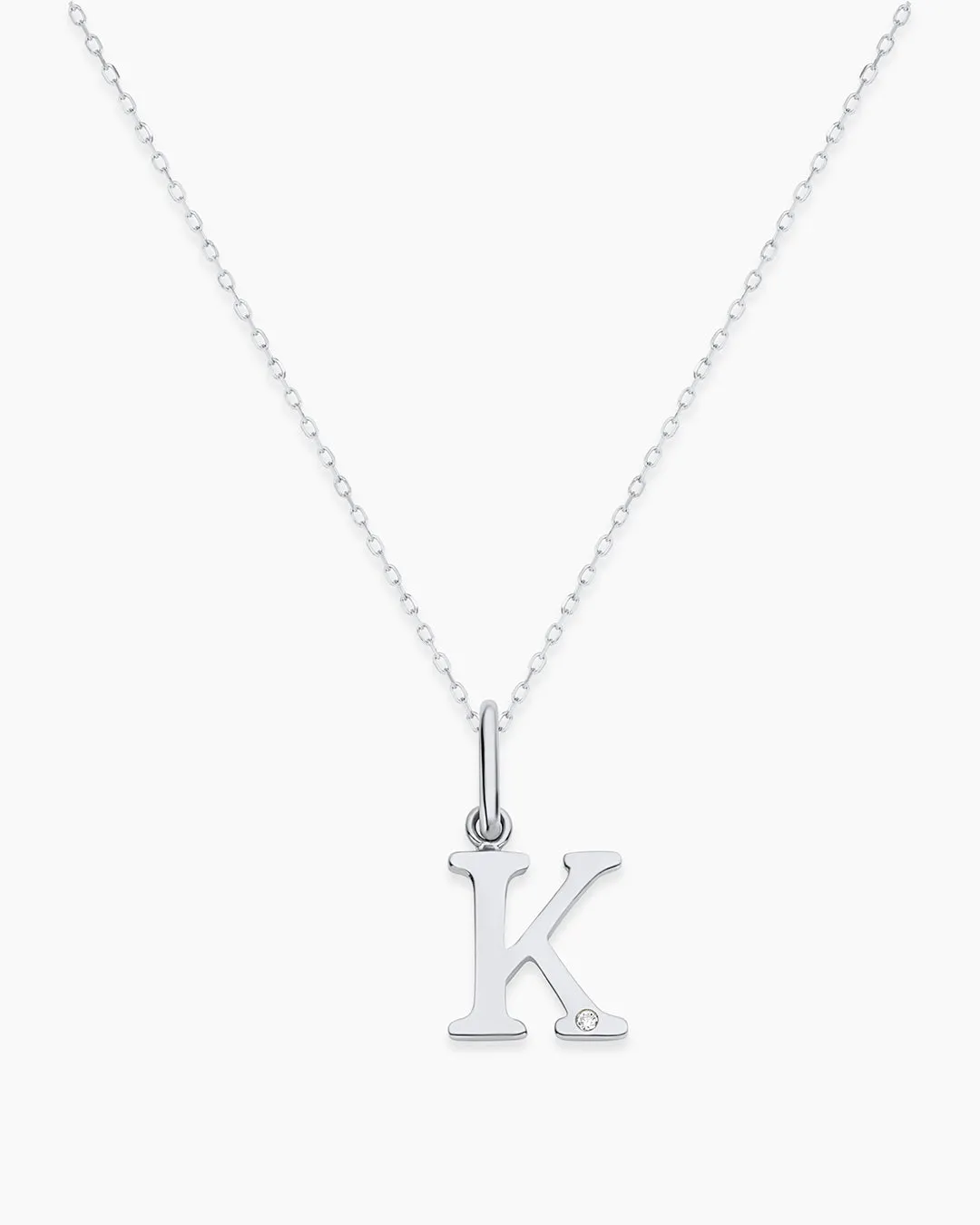 Diamond Vintage Alphabet Charm Necklace