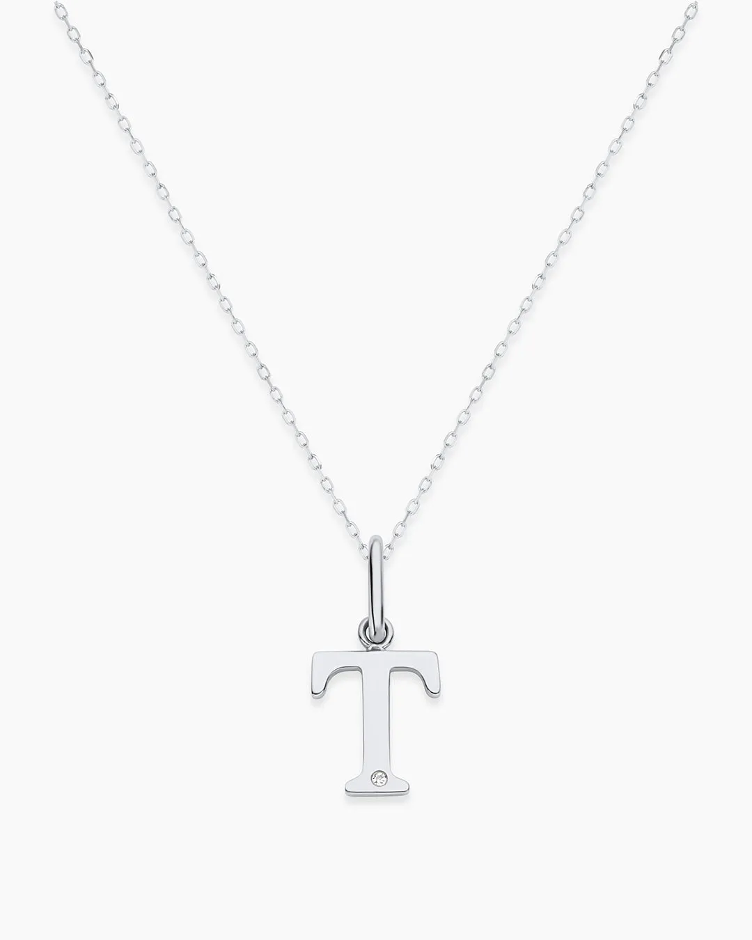 Diamond Vintage Alphabet Charm Necklace