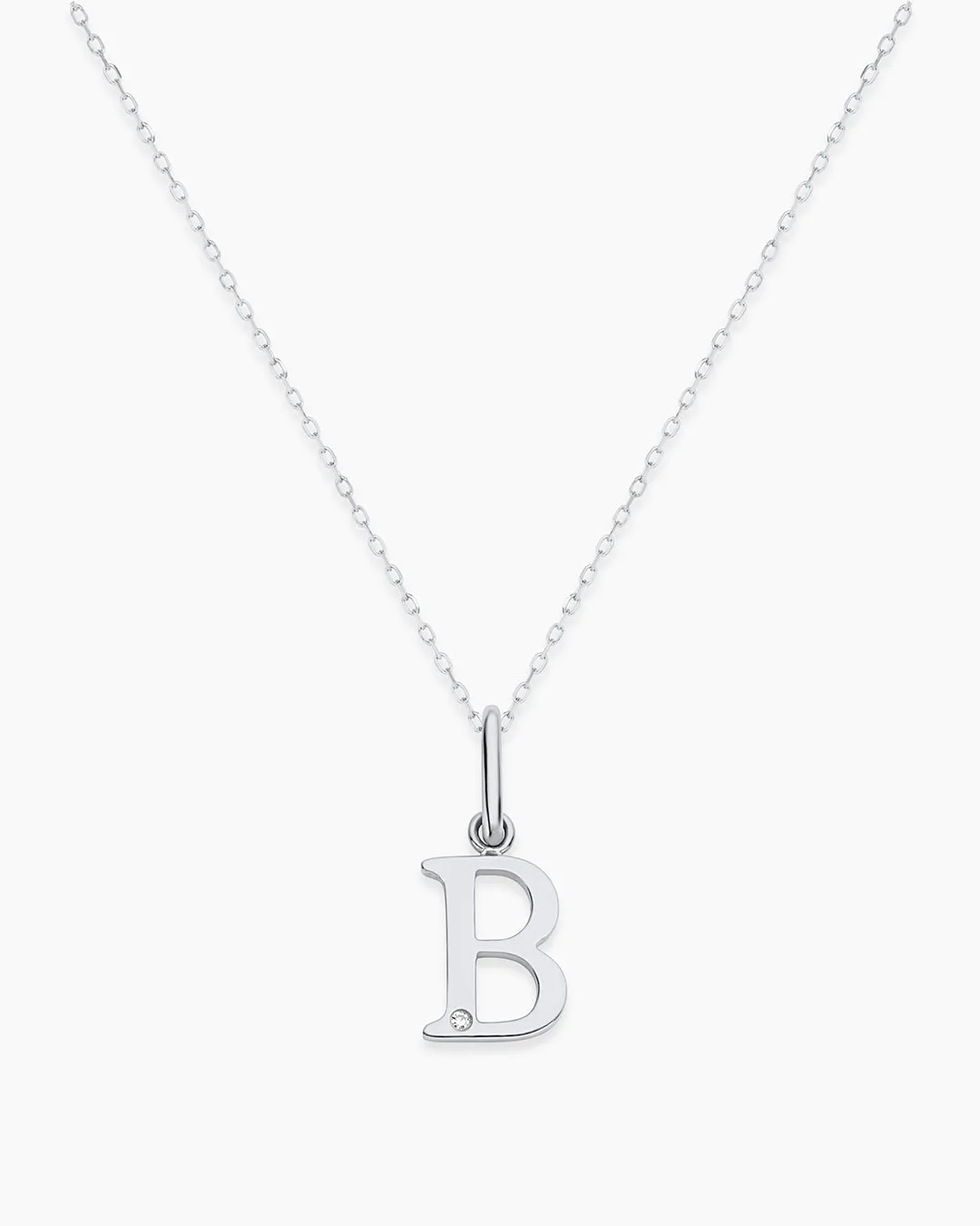Diamond Vintage Alphabet Charm Necklace