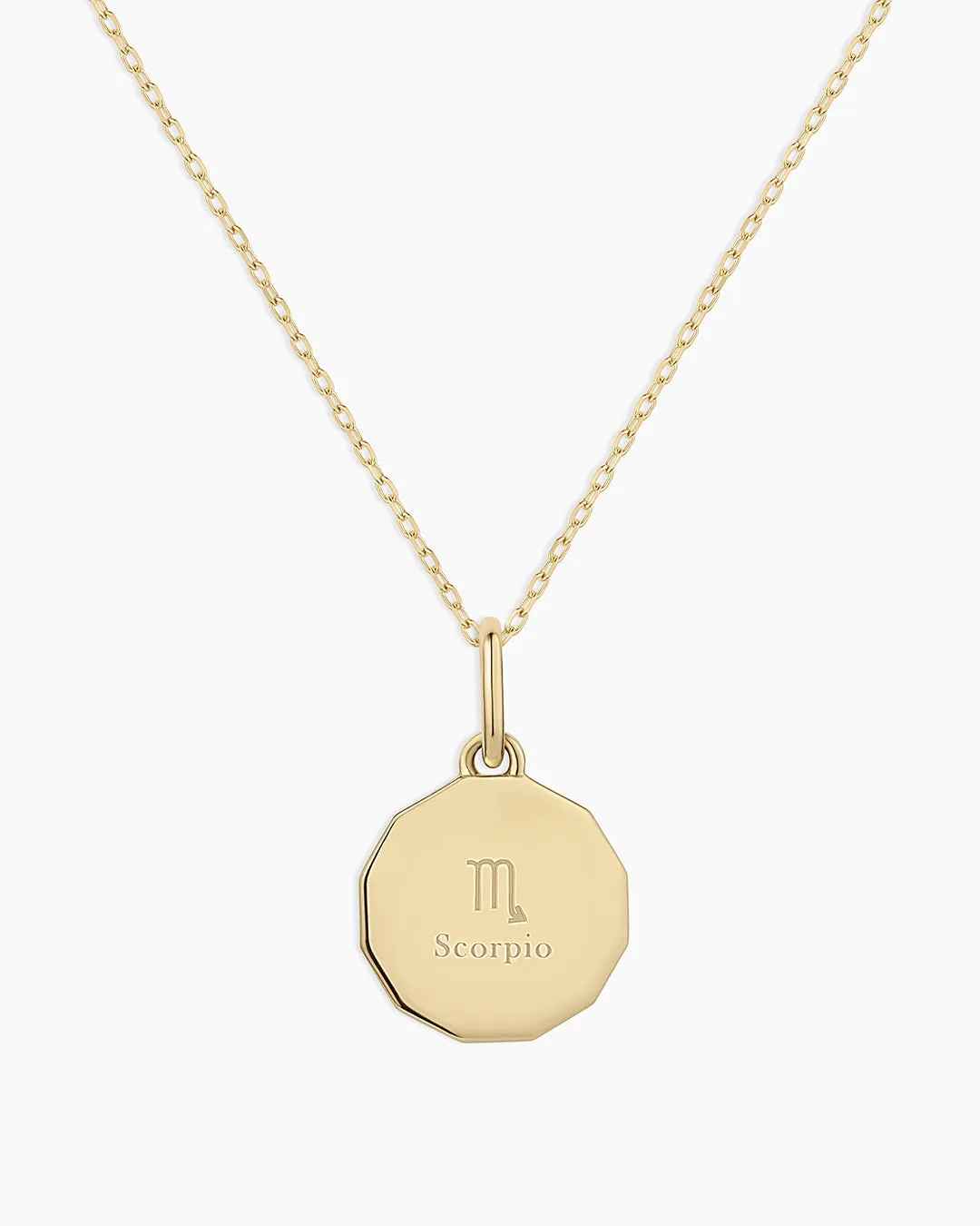 Diamond Zodiac Coin Charm Necklace