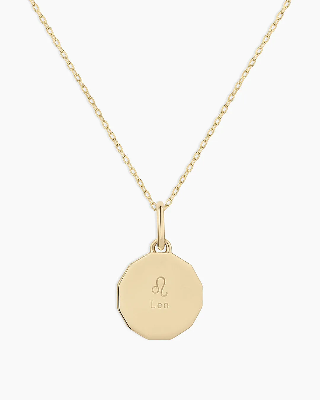 Diamond Zodiac Coin Charm Necklace