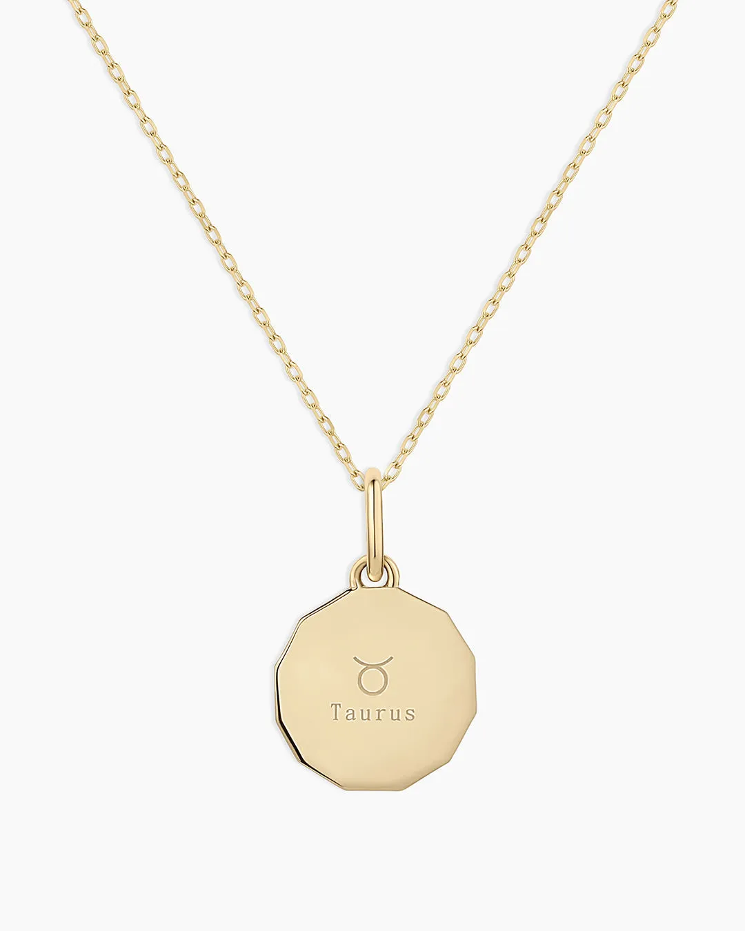 Diamond Zodiac Coin Charm Necklace