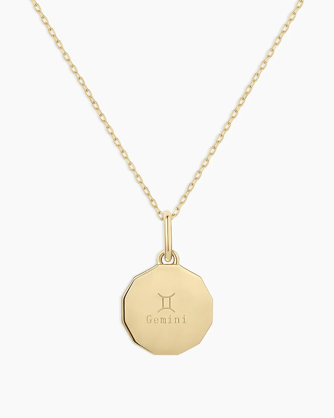 Diamond Zodiac Coin Charm Necklace