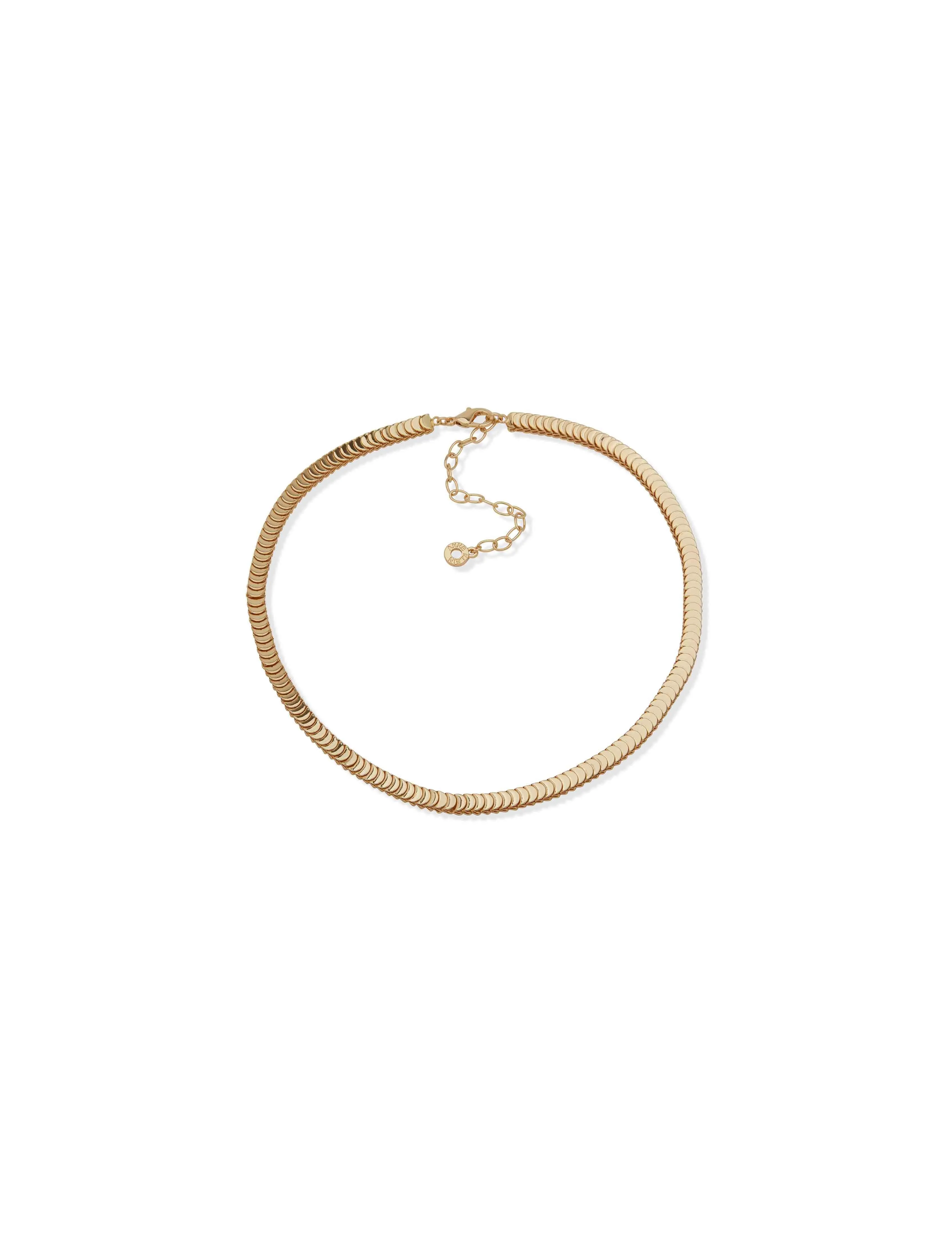 Disc Chain Collar Necklace