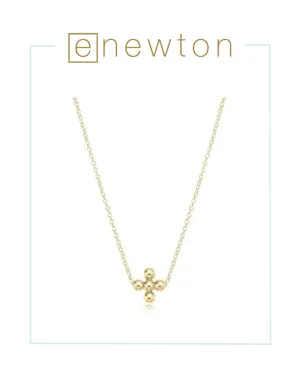 E Newton 16" Classic Beaded Signature Cross Necklace