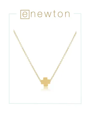E Newton 16" Signature Cross Gold Necklace