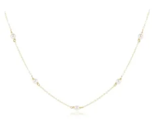 E Newton 17" Choker Simplicity Chain Gold - 6mm Pearl