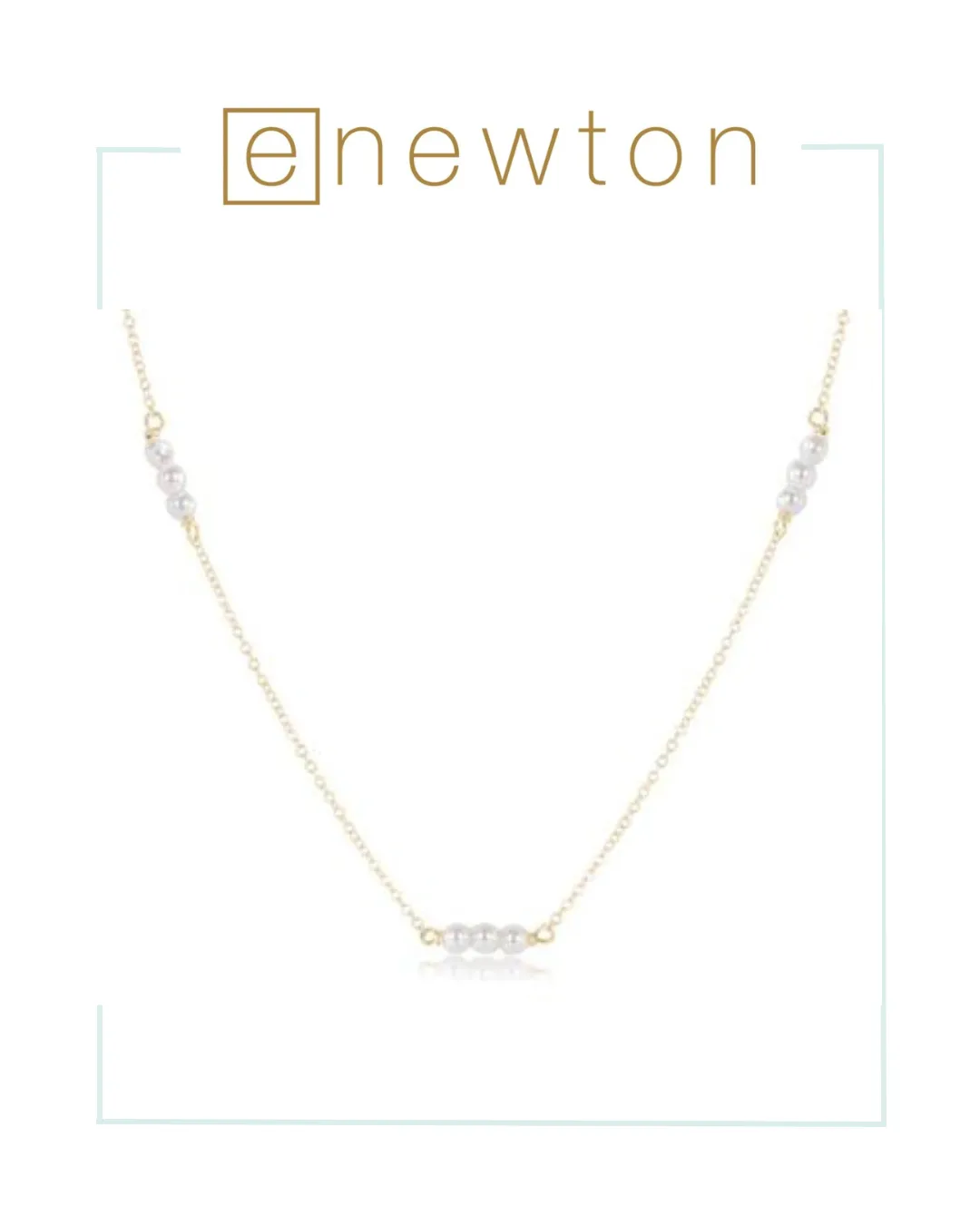 E Newton Choker Joy Simplicity Chain Gold - 3mm Pearl