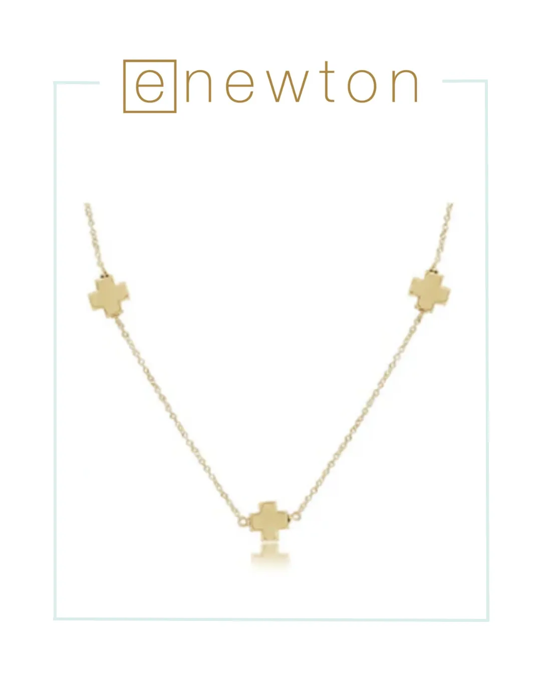 E Newton Choker Simplicity Chain - Signature Cross Gold