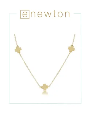 E Newton Choker Simplicity Chain - Signature Cross Gold