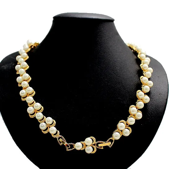 Elegant Modish Pear Crystal Earring Gold Necklace Set