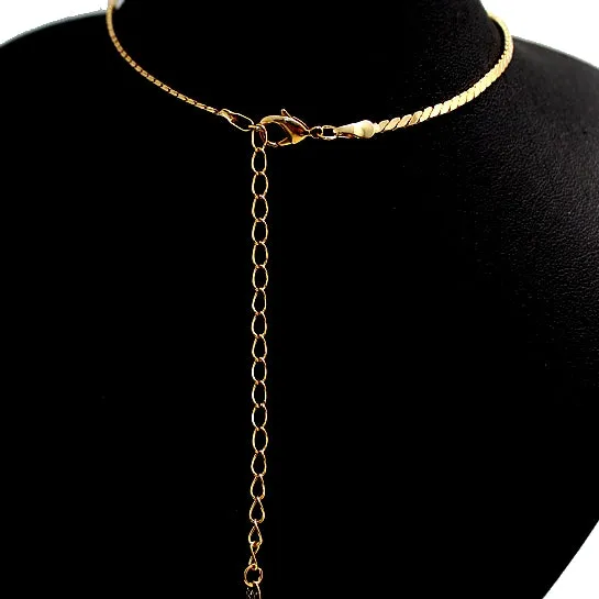 Fashion Crystal Princess Design Star Gold Plating Earring Necklace Set