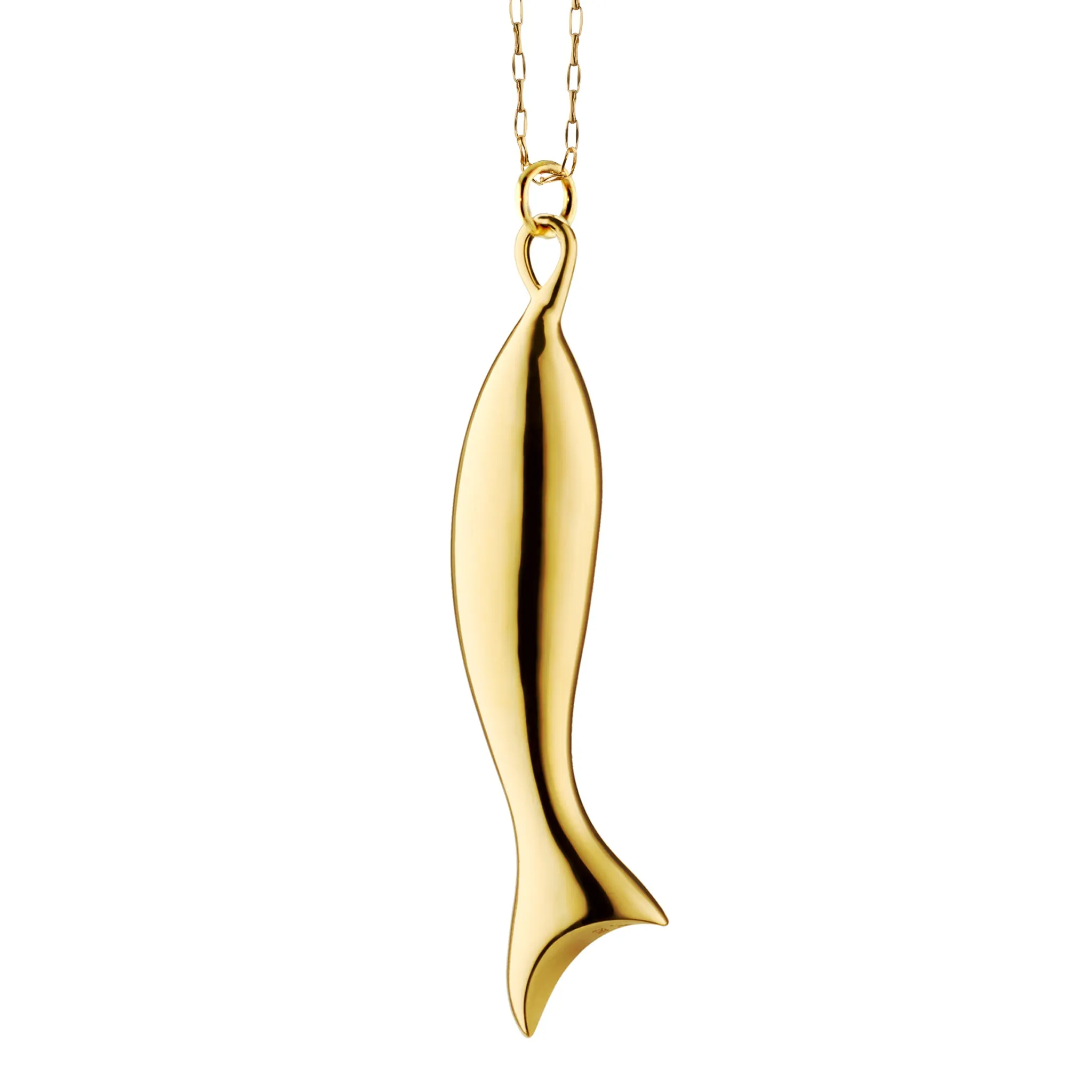 Fish "Perseverance" 18K Gold Charm Necklace