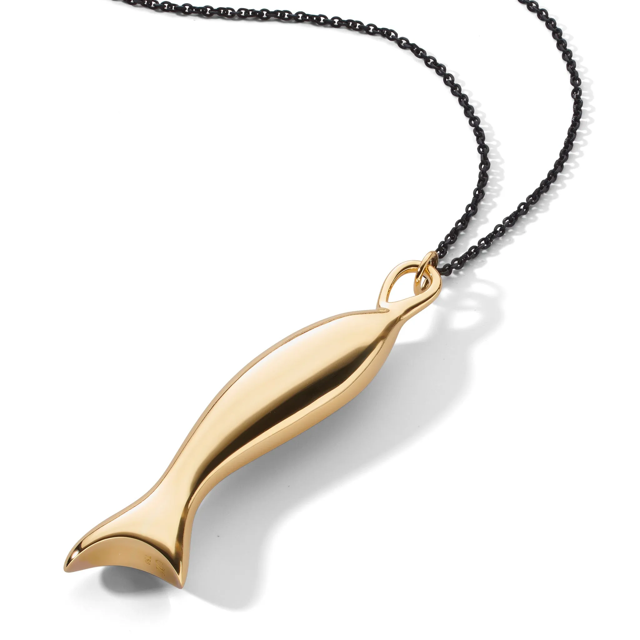 Fish "Perseverance" 18K Gold Charm Necklace