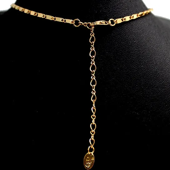 Flower Crystal Gold Plating Earring Necklace Set Wife Gifts