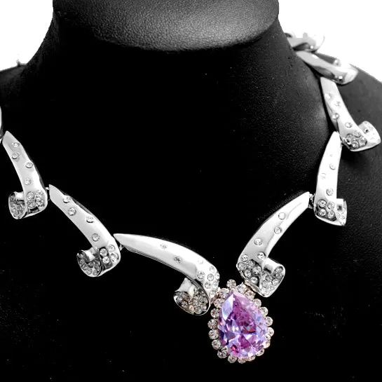 Gifts For Women Friends Teardrop Crystal Earring Necklace Set